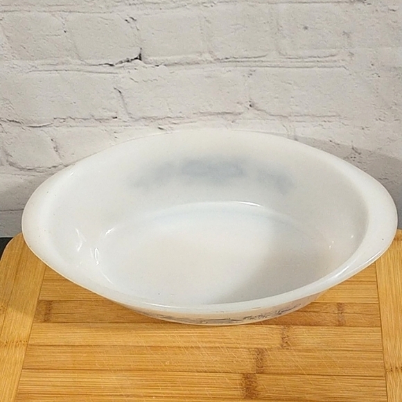 VINTAGE Glasbake Blue Onion pattern oval Casserole Dish 1 qt - Picture 6 of 8